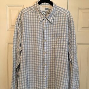 Tommy Bahama Men’s Linen Blue/White Shirt, Size XL